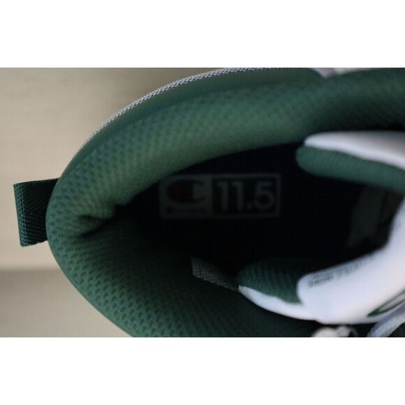 Champion Men's Sz 11.5M White/Green/Chalk 5 On 5 Hi Casual Sneakers Shoes - Picture 6 of 12